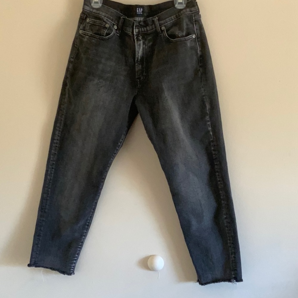 Gap Girlfriend jean. Faded black.